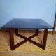 Table basse bois et verre fumé
