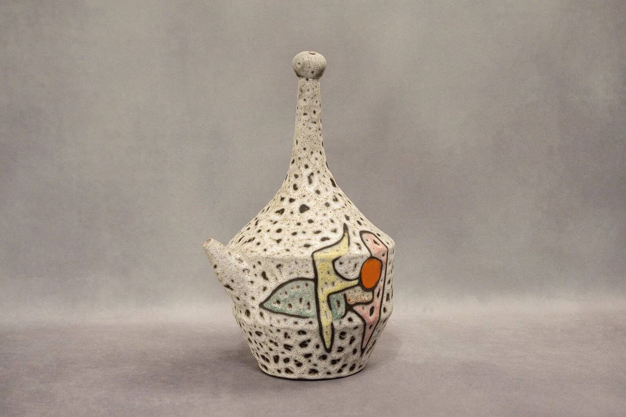 Fat lava jug abstract decoration Marius Bessone Vallauris - Mid-century 60