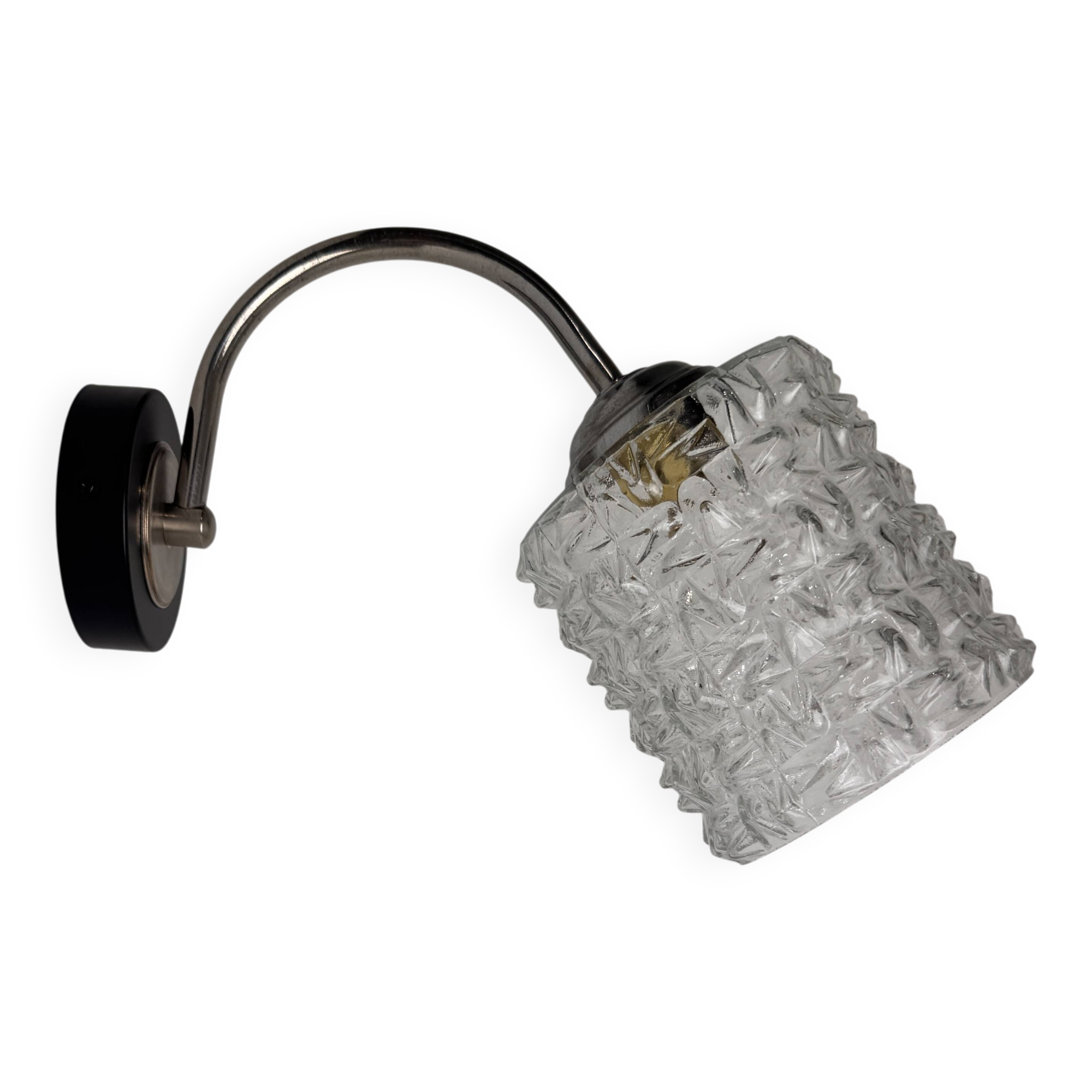 Vintage glass wall light "diamond point"