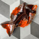Divided plate "fish" signed Vallauris