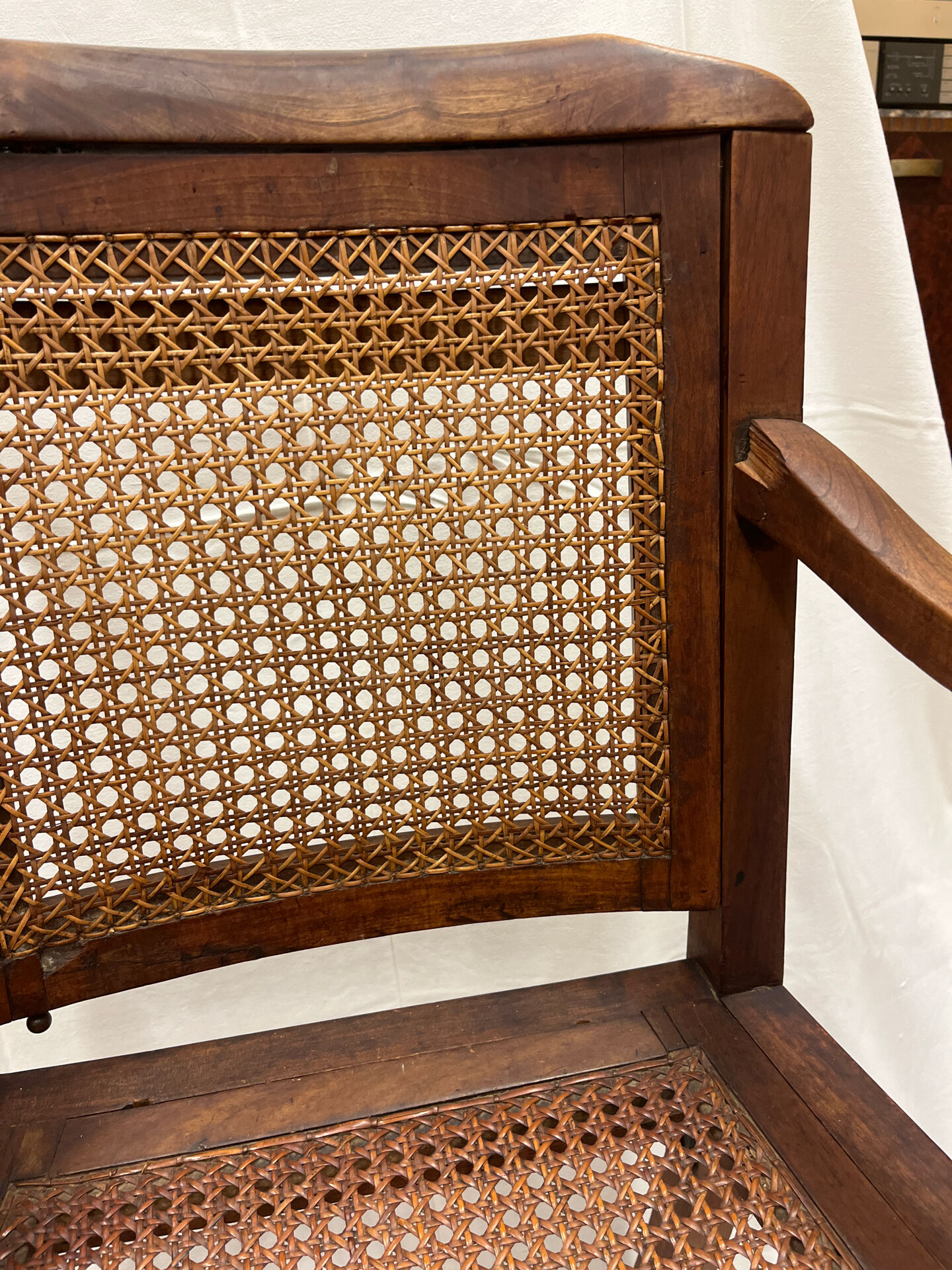 Caned armchair
