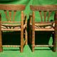 Pair german bobbin turned side chairs with rush seat