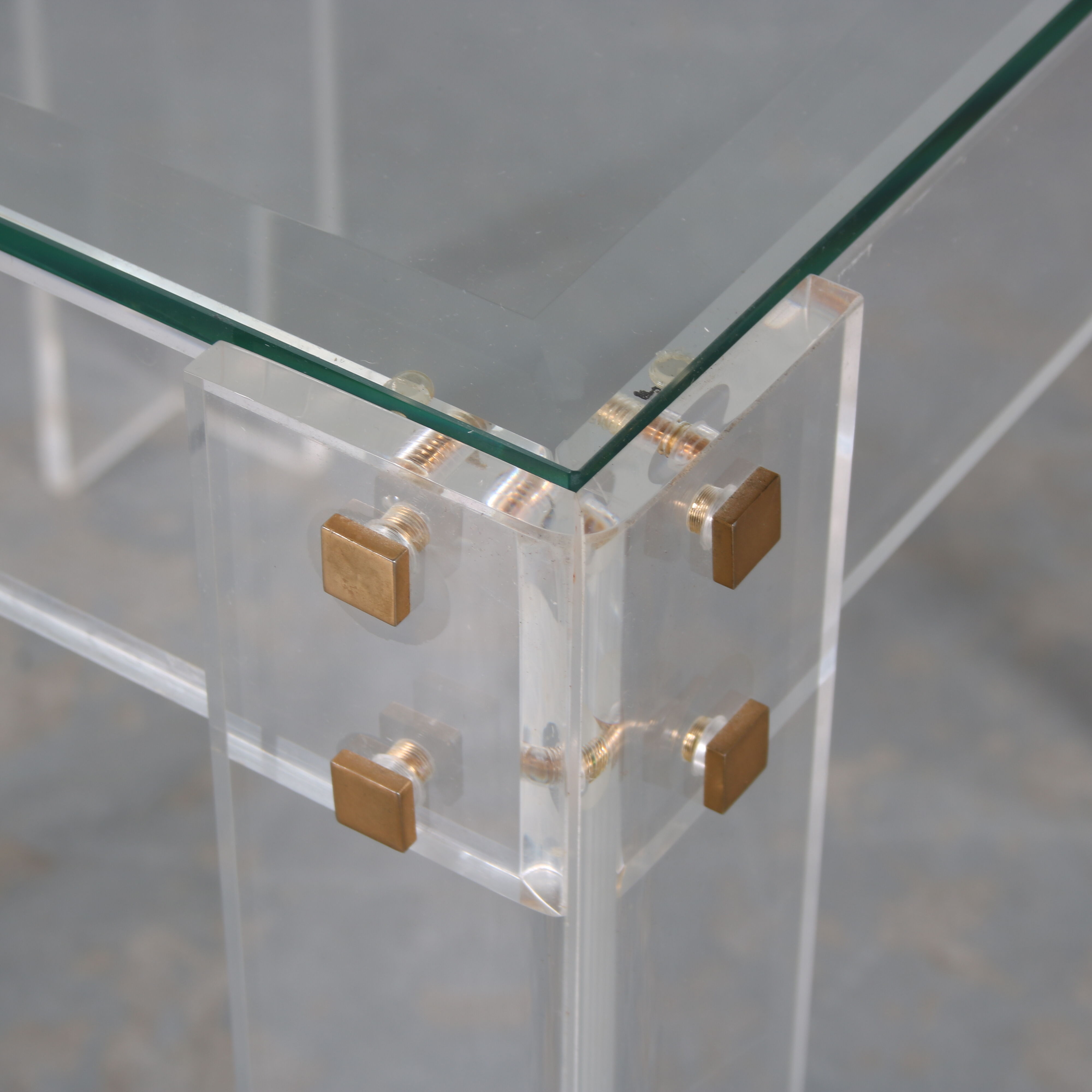 1970s Pair of lucite side tables by iTRE, Italy