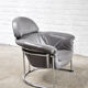 Fauteuil en cuir avec cadre tubulaire chromé, années 1980