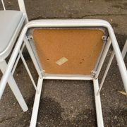 4 chairs in white steel and grey leather