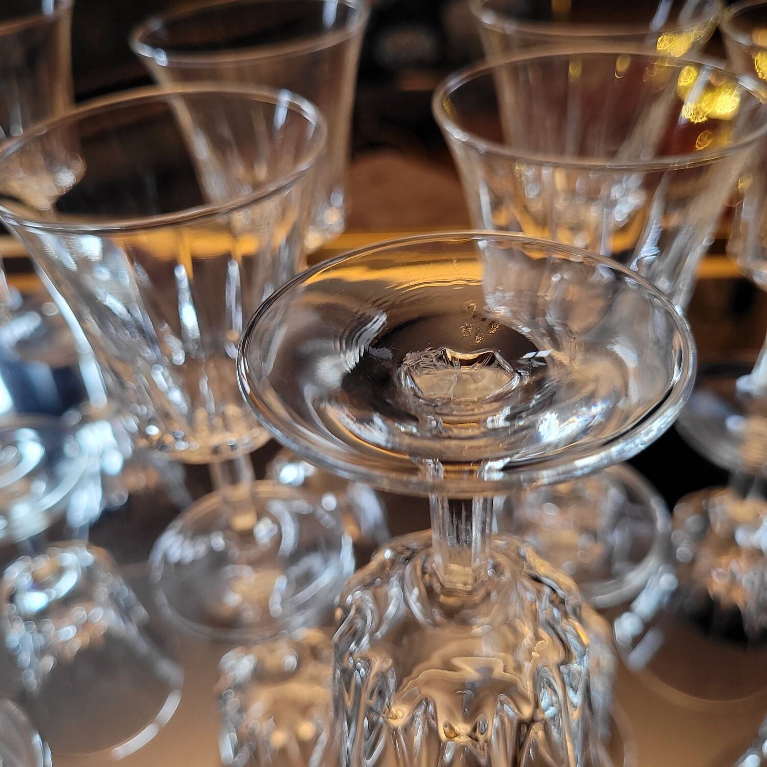 12 faceted stemmed glasses – 1970s 12 faceted stemmed glasses – year