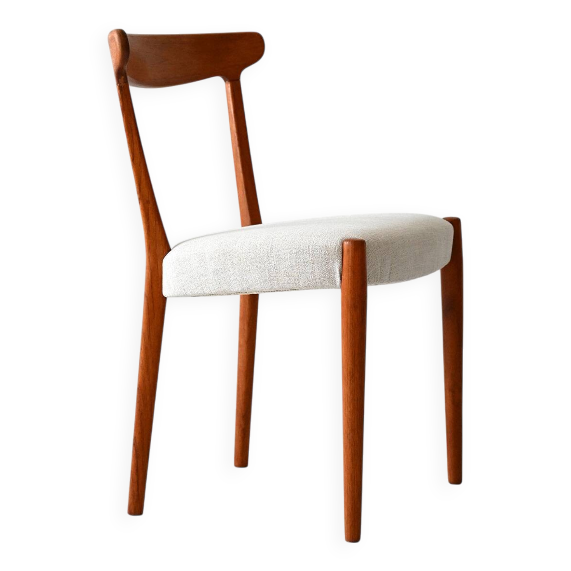 1960s Vintage Scandinavian Teak Chair with Curved Back