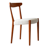 Chaise scandinave vintage en teck avec dossier incurvé des années 1960