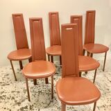 Series of 6 leather chairs