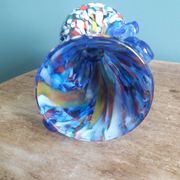 Murano polychrome blown glass vase