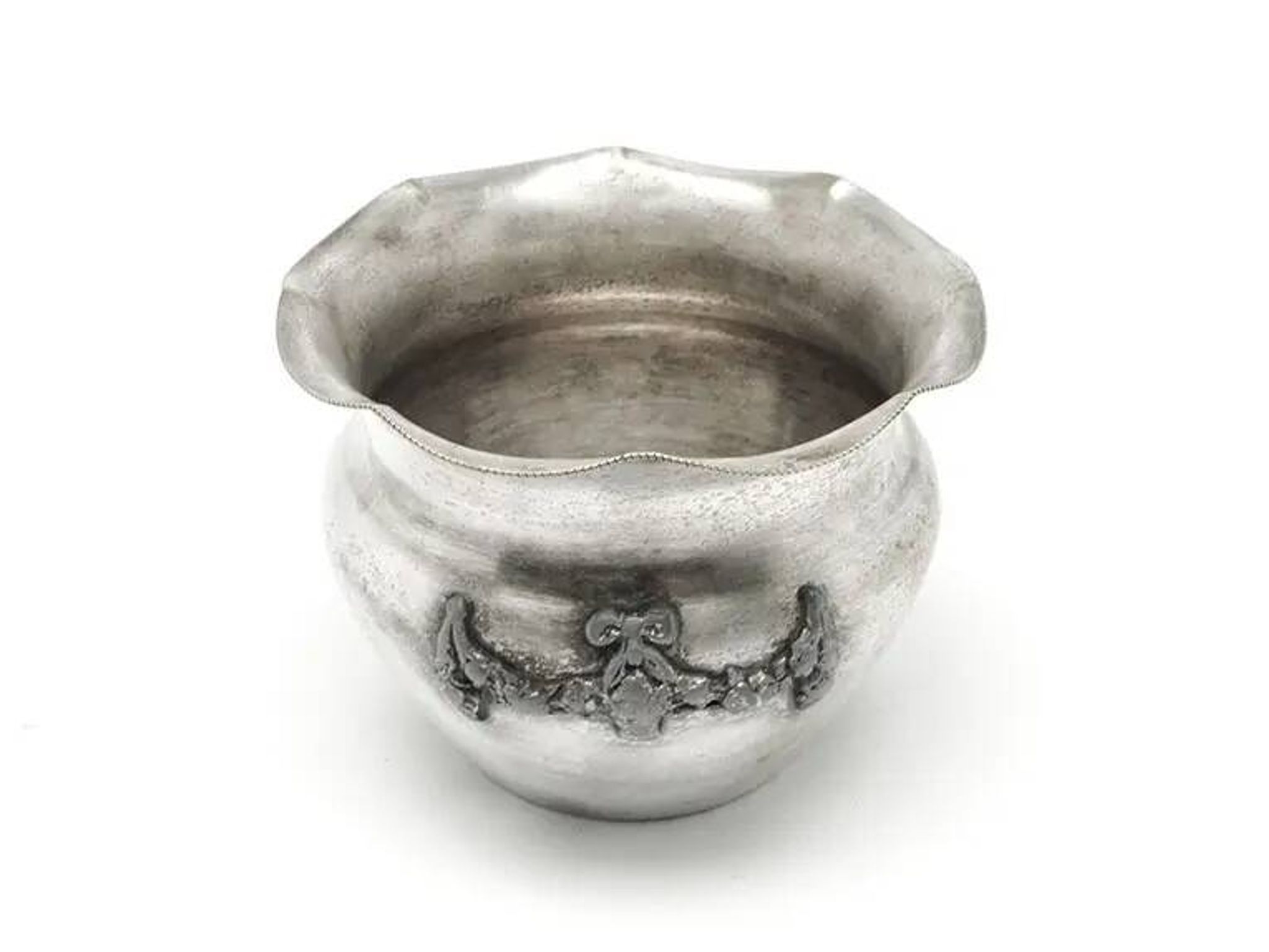 Sugar bowl, Art Nouveau, silver-plated brass, Poland, 1920s