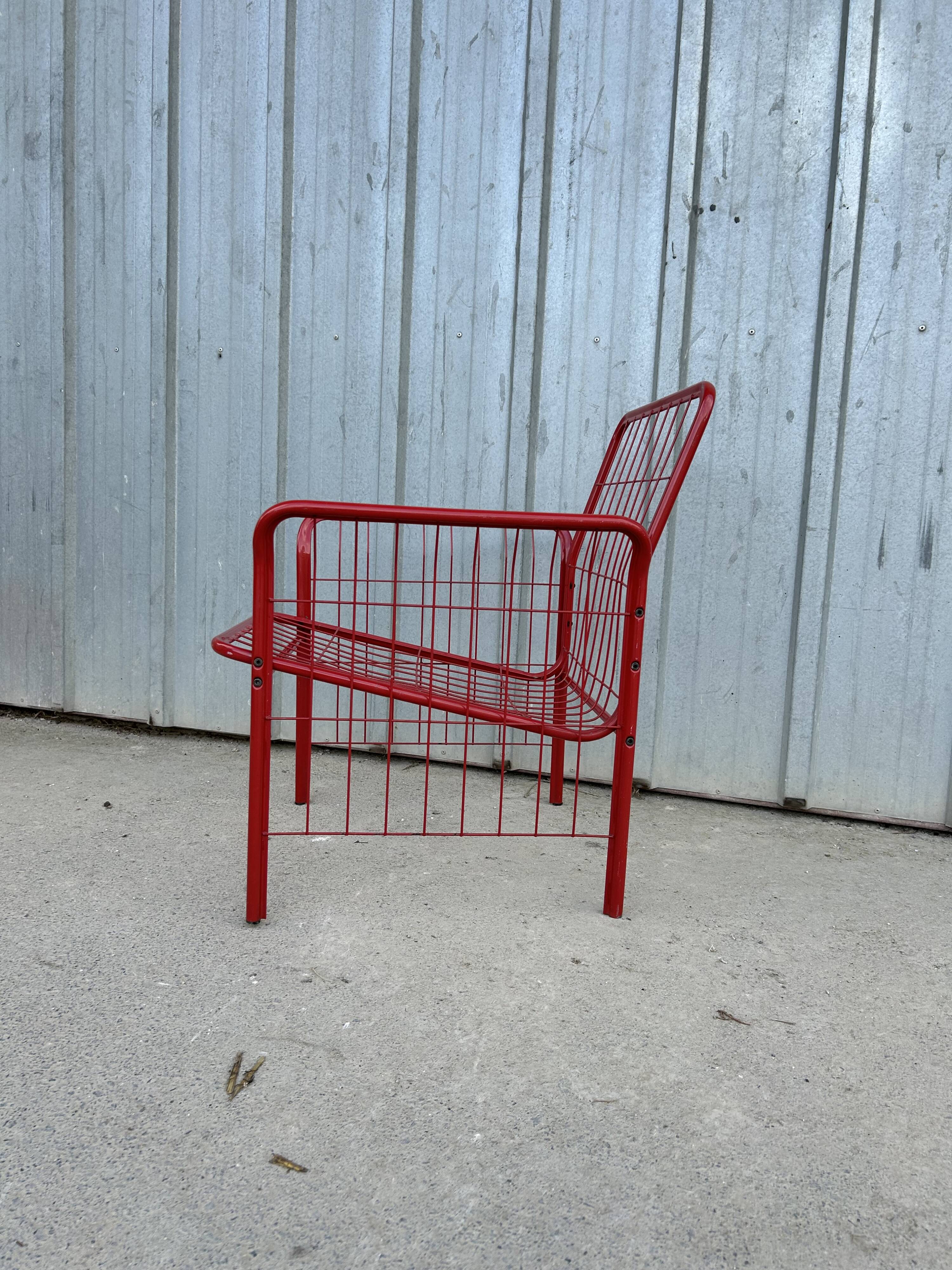 Vintage 80s grid armchair