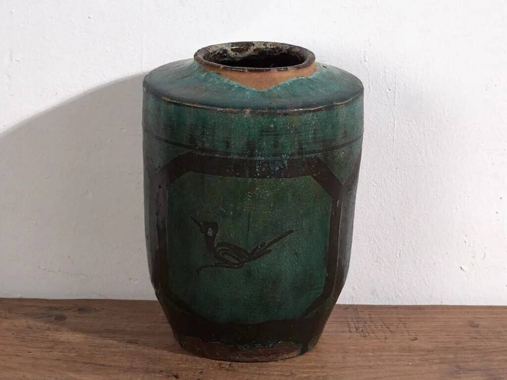 Large antique turquoise green vase (circa 1820) #37
