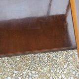 Vintage double wooden side table with copper base from the 50s