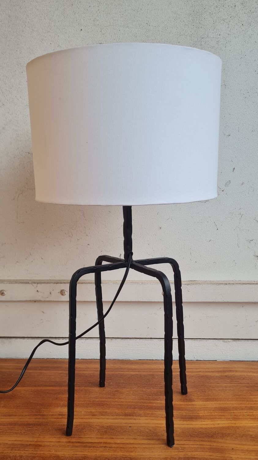 Brutalist wrought iron lamp