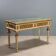 Eclectic old table in lacquered wood and marble, Italy, 19th century.