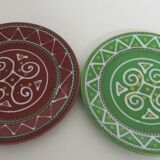 Lot de 2 assiettes à dessert bretagne " tryskell symbole celte "