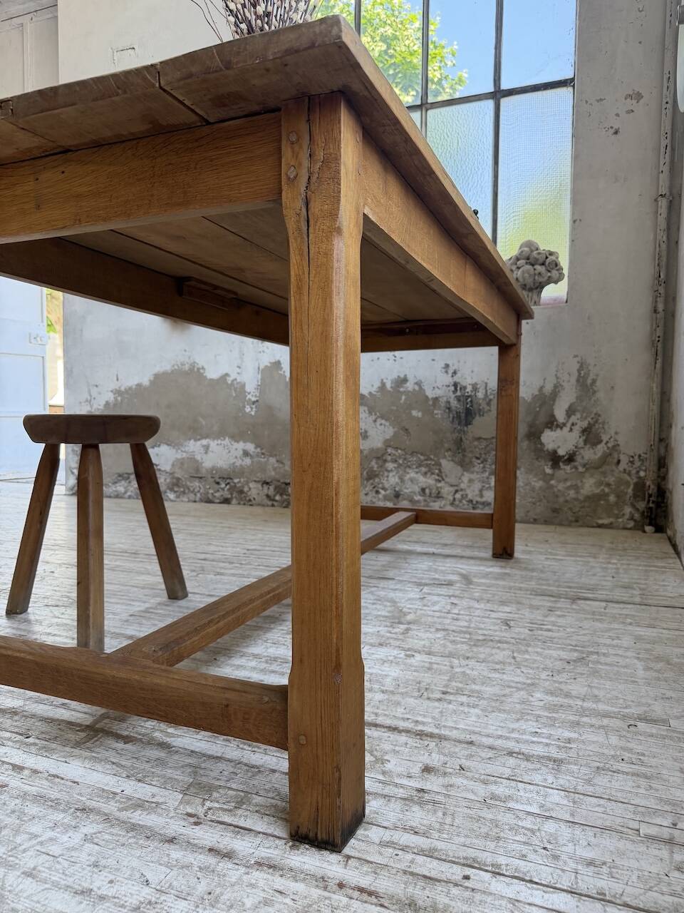 Table de ferme chêne doré 160cm