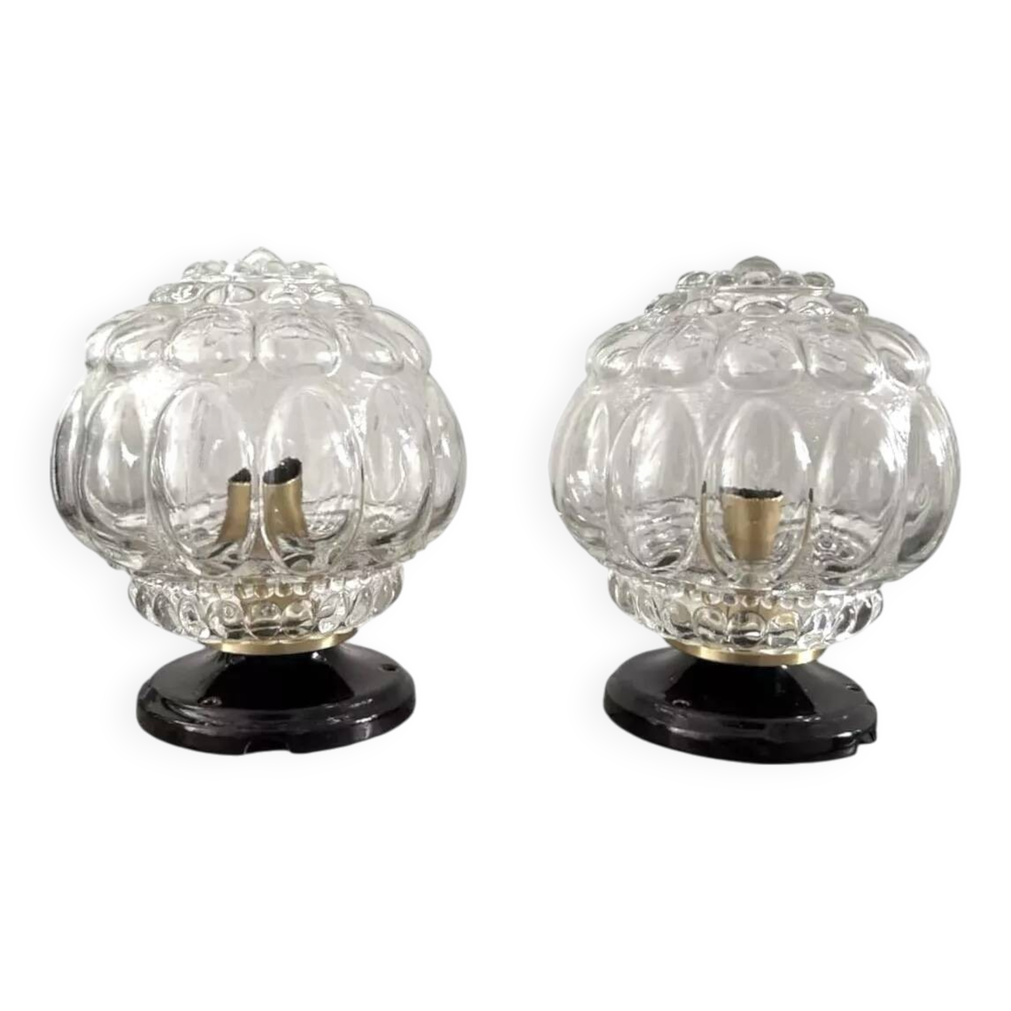 Paire d’appliques globes