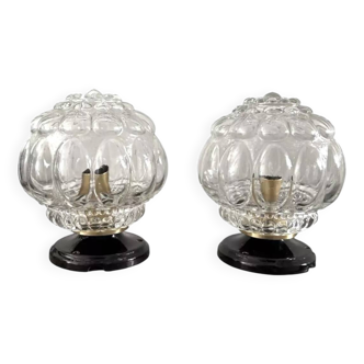 Pair of globe wall lights