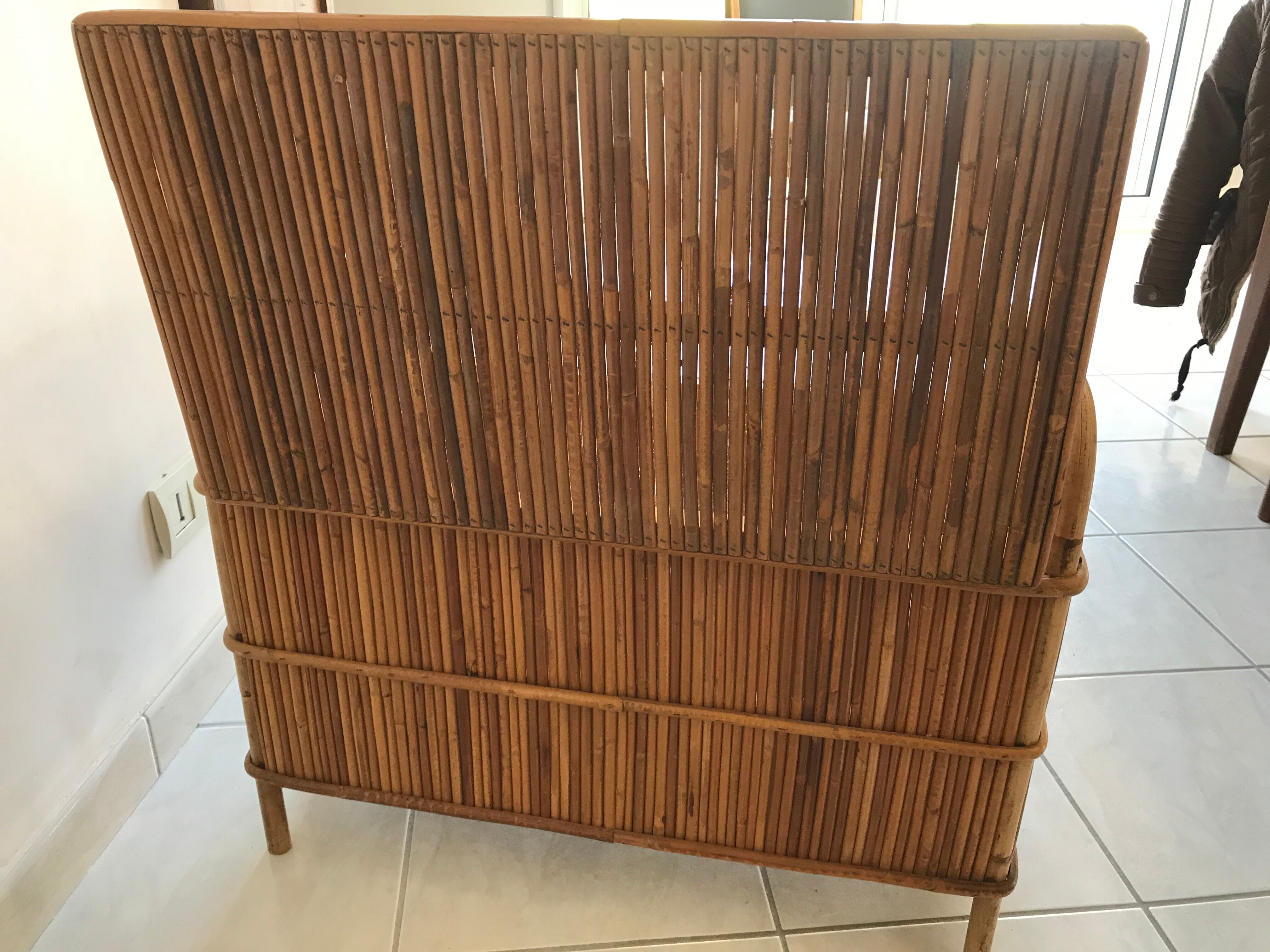 Vintage bamboo rattan chest from the 60s