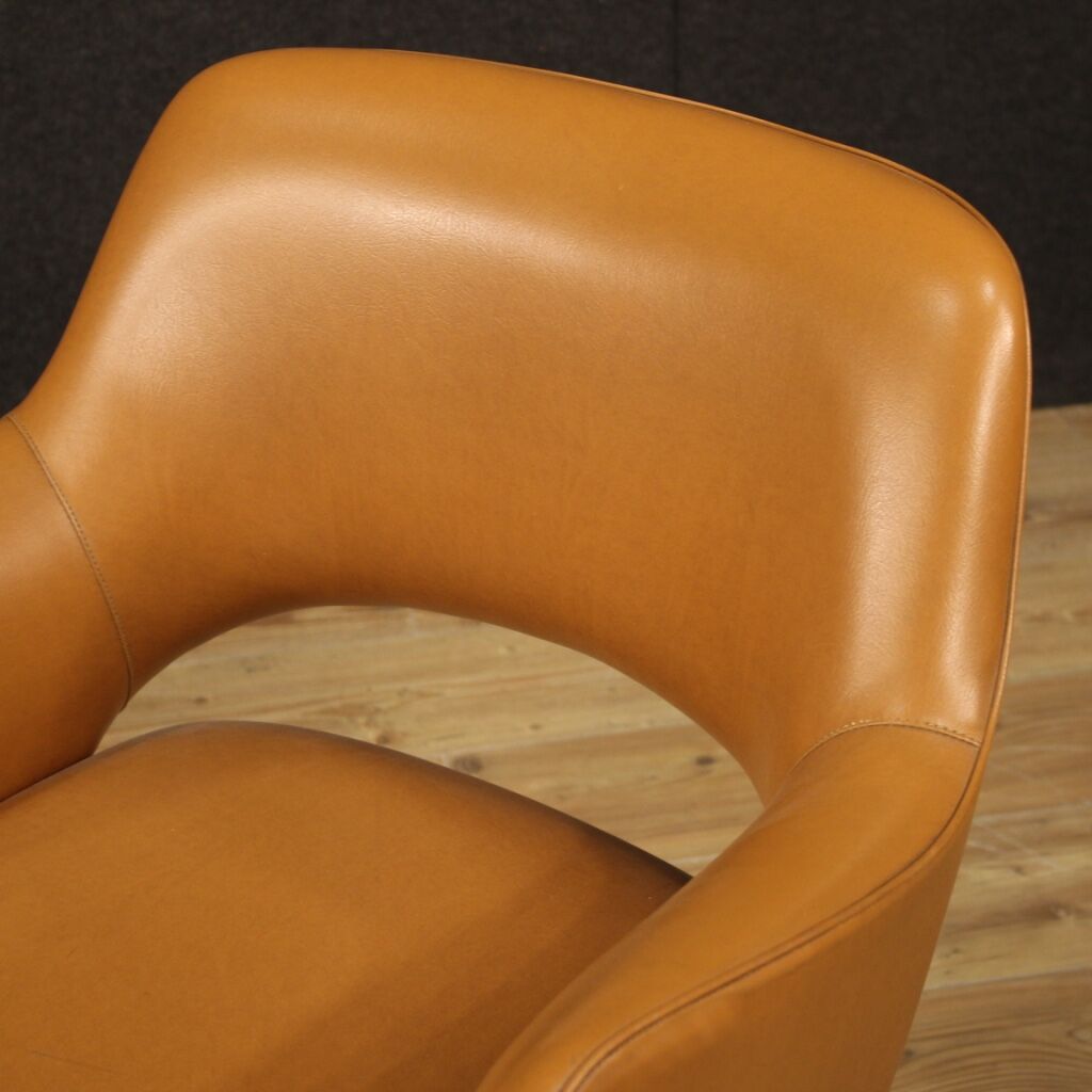 Italian design armchair in faux leather