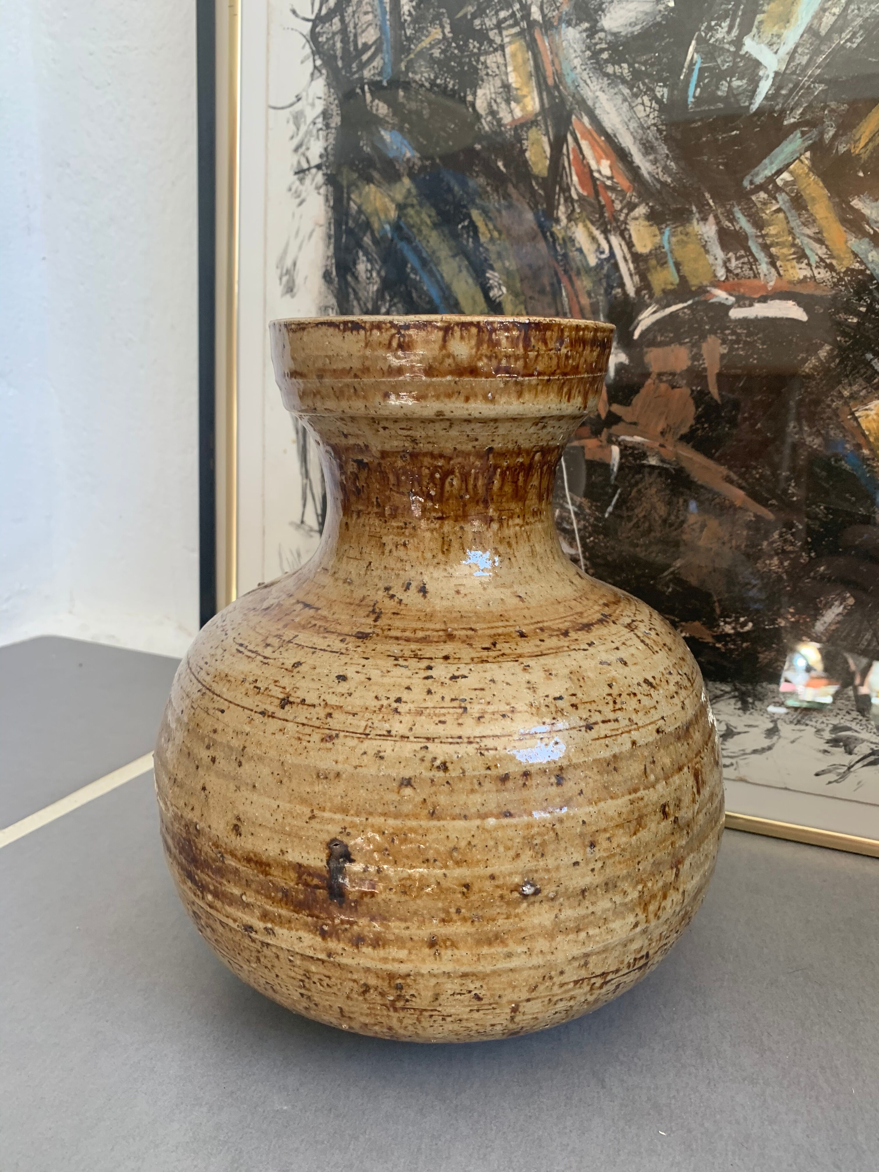 Vintage ceramic vase signed