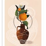 Illustration "Vase and clementines" A4