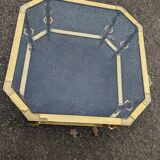 Vintage coffee table in bronze and smoked glass 70s