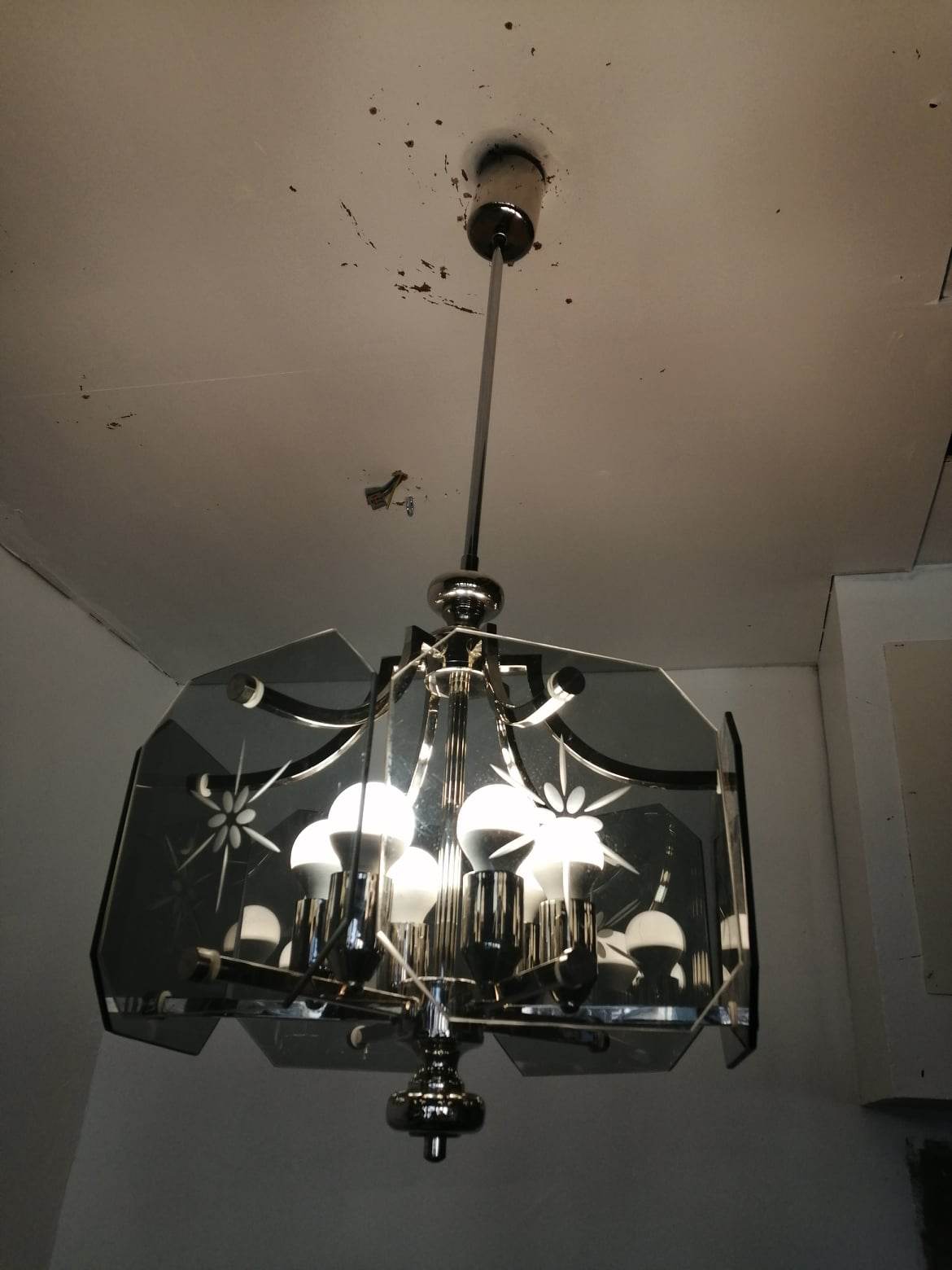 Chandelier year 70 with 6 lights