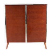 Petite armoire bois et chrome 