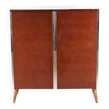 Small wooden and chrome wardrobe