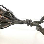 Copper Vase with Wrought Iron Snake and Leaves attr. to Alessandro Mazzucot