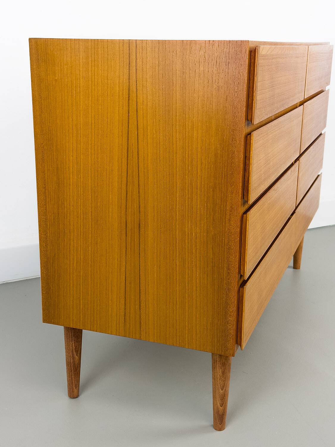 Commode danoise à 8 tiroirs en teck d'Omann Jun, 1970