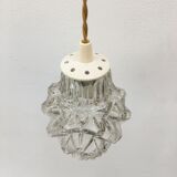 Vintage molded glass pendant lamp