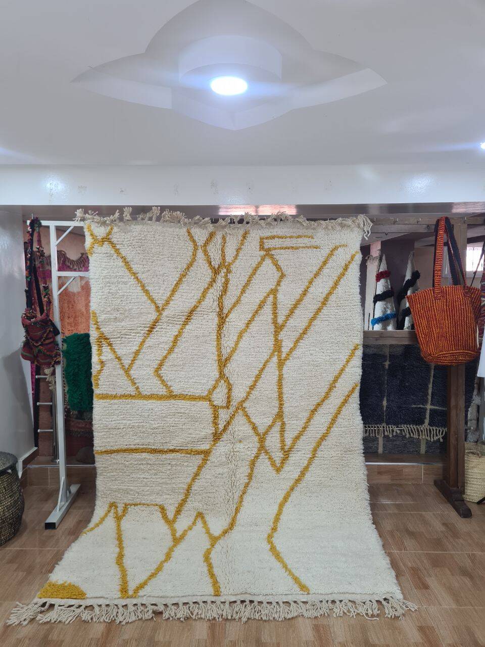 Handmade wool Berber rug 250x150 cm