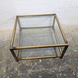 Brass and glass coffee table