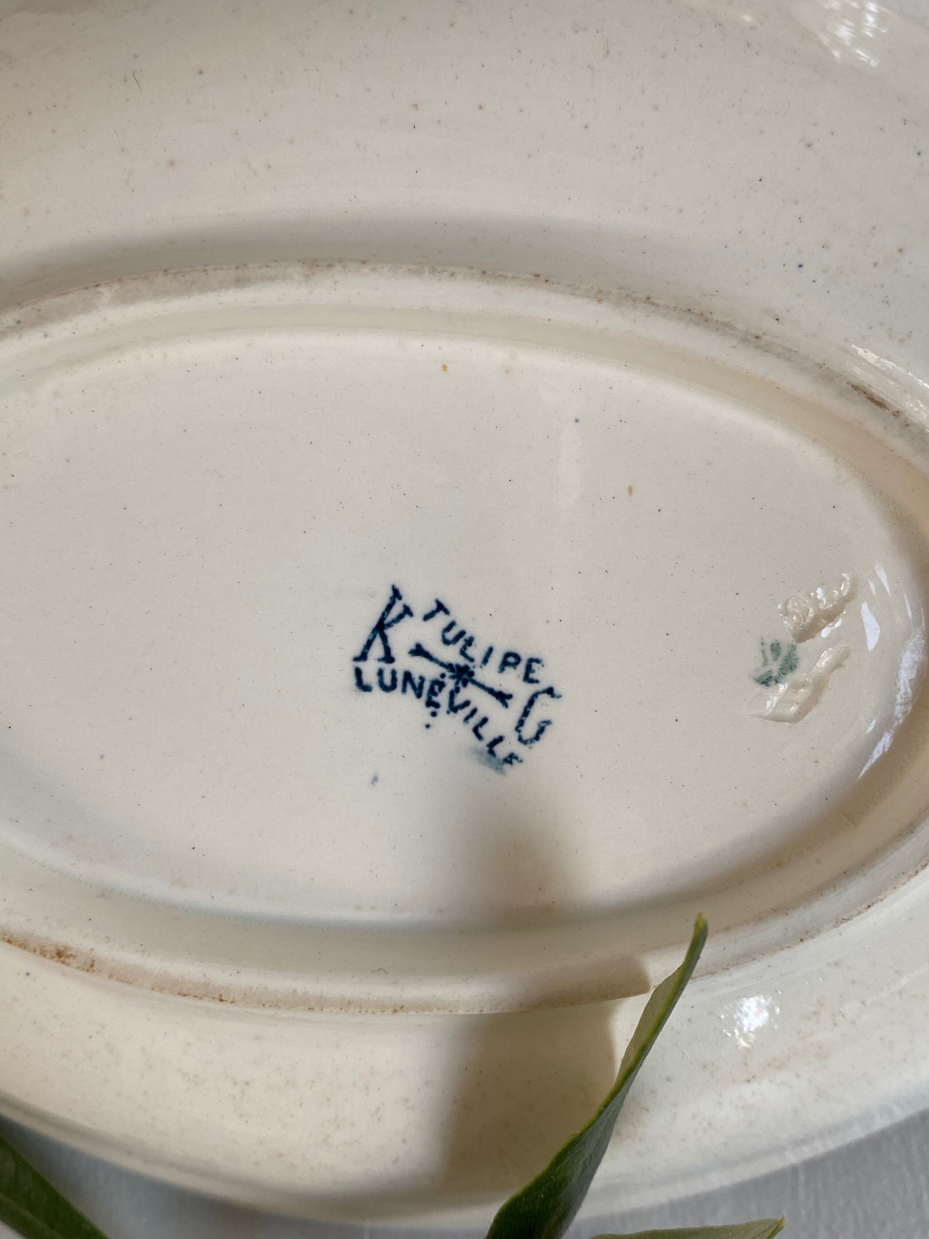 Old earthenware dish kg luneville