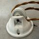 Antique adjustable pendant lamp – opaline and porcelain