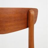 Findahl “Mosbøl” chair / 1960s / 1970s / teak / beech / skai / black / Mid Century Danish Modern Design