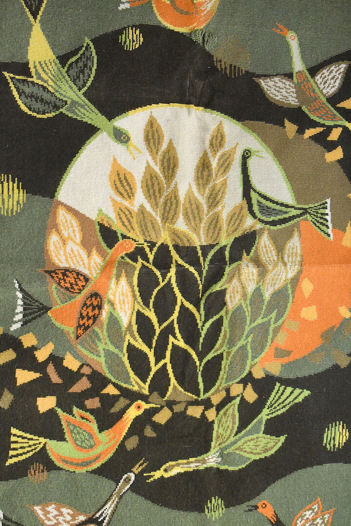 Tapisserie d'Aubusson en laine de couleur "Eclipse" 1981, Pierre de Berroeta (1914-2004)