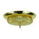 mid century ceiling LAMP flush mount textured amber glass and brass 1970s