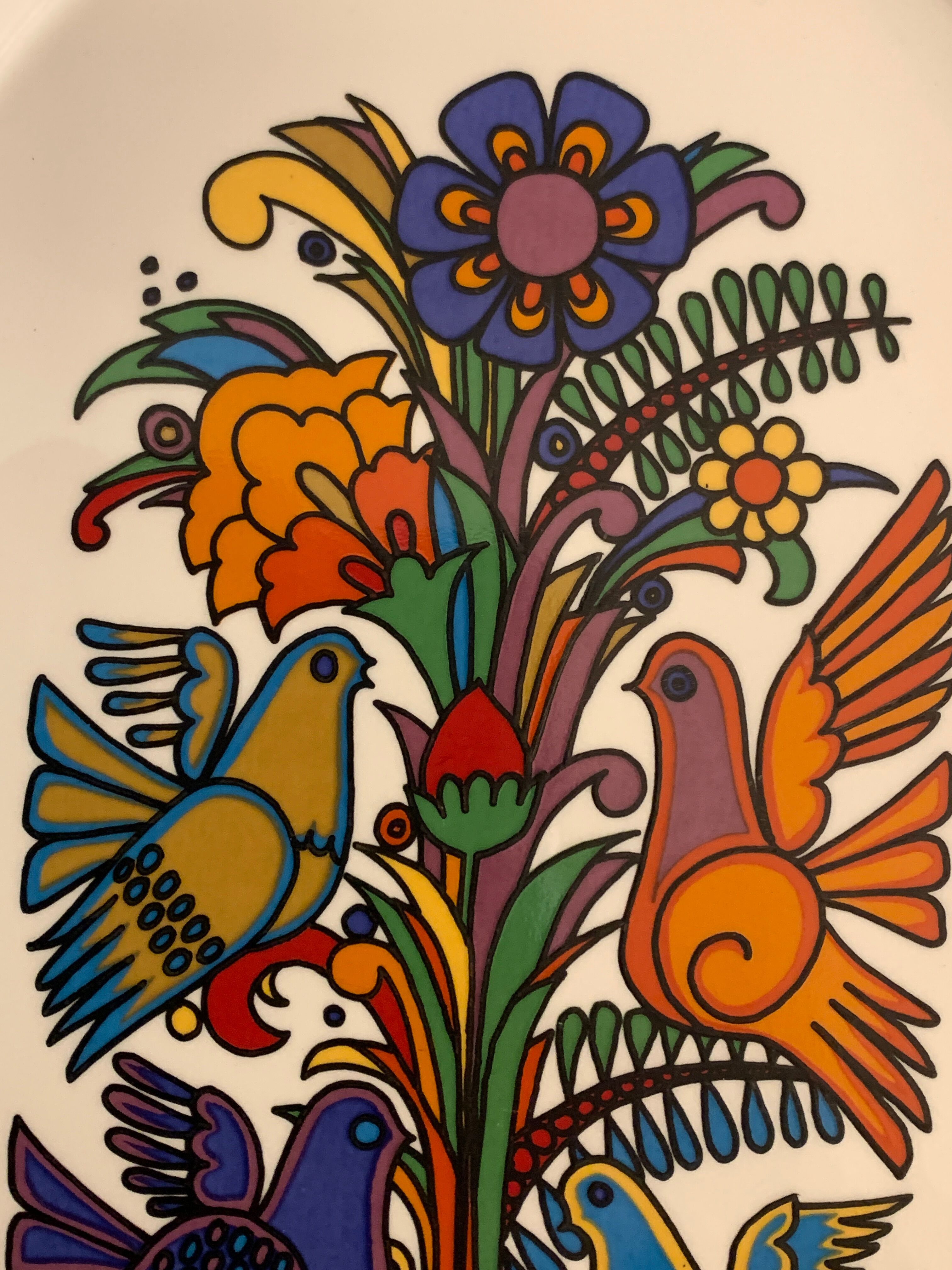 Porcelain vitro plate, Acapulco model by Villeroy and Boch, 34 x 16 cm