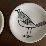 Set of 10 plates by Picault himself bird 1960