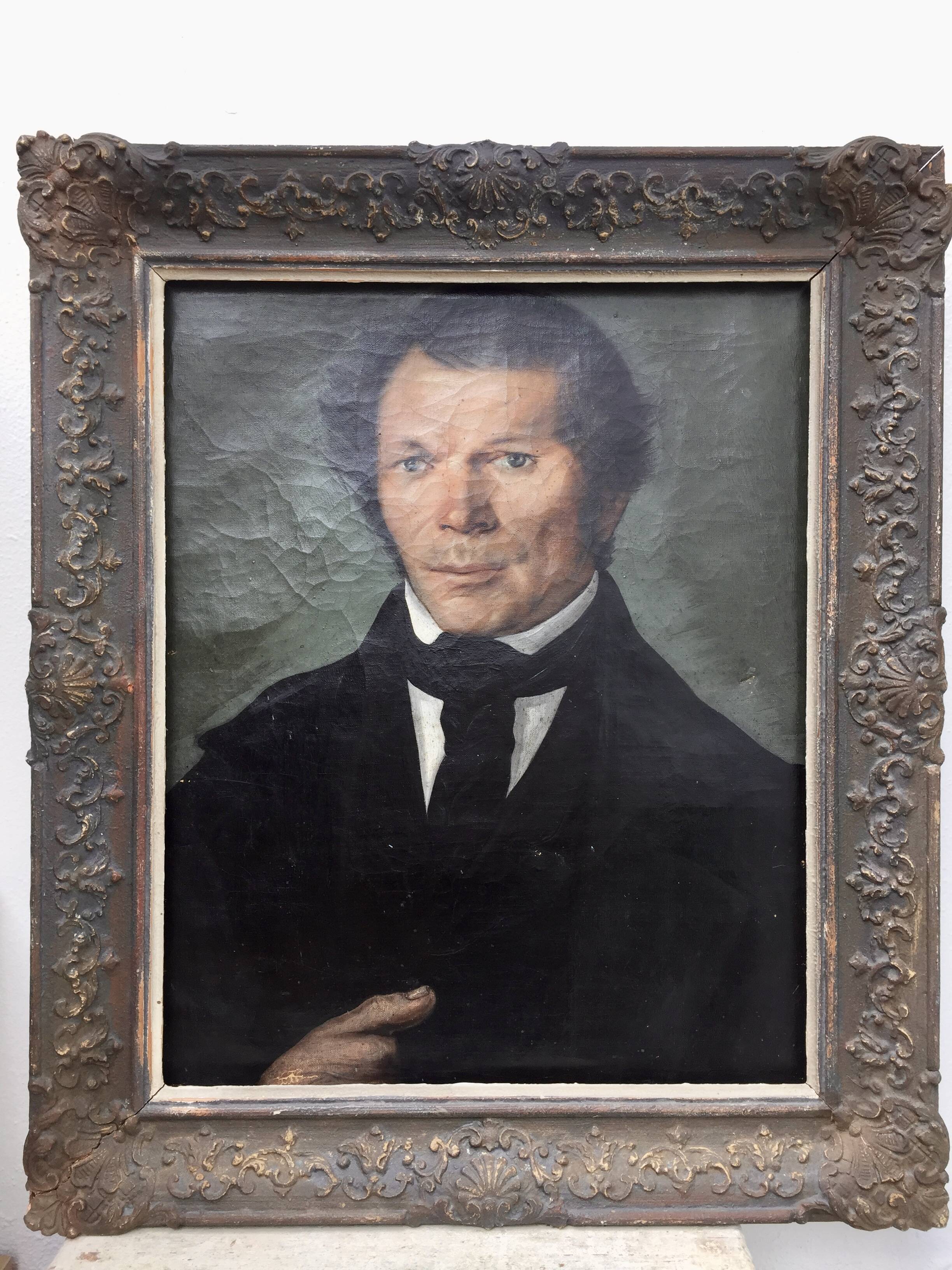 Unknown antique master portrait of a noble gentleman, oil on canvas