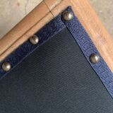 Vintage wooden and navy chair