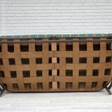 1950s, Danish 2-seater sofa, green furniture wool, oak wood.