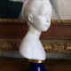 Bust with blue enamelled base