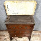 Louis XV style ladies' chest of drawers in marquetry circa 1850