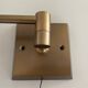 Adjustable brass wall lamp with fabric shade, Danish design, 1970s, Denmark.